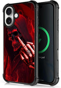 for iPhone 17 Case,for MagSafe Graphic Design for Girl Boy Soft Silicone Hard Acrylic Shock Protection Designed for iPhone 17 Gestures Funny Skull Pattern