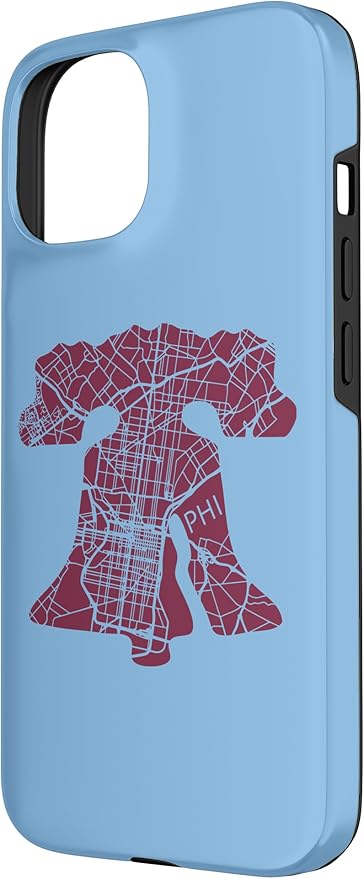 Philadelphia Street Map Liberty Bell Vintage Maroon Philly Case for iPhone 15