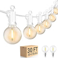 Brightown 30 FT Outdoor String Lights - Commercial Globe Patio Lights with 30 G40 LED Shatterproof Bulbs, Waterproof Connectable Hanging Light for Backyard Bistro Porch Cafe Deck