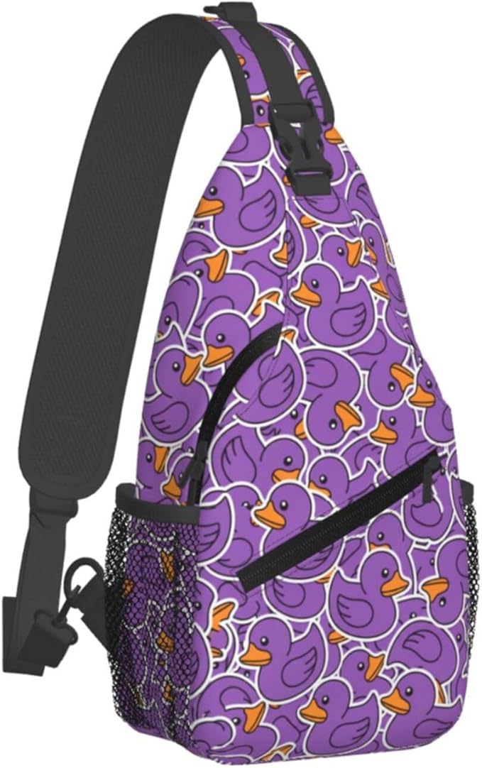 Cute Duck Sling Bag For Women Men Fashion Print Backpack Crossbody Shoulder Bag Sling Backpack Chest Bag Travel Hiking Casual Sport Daypack