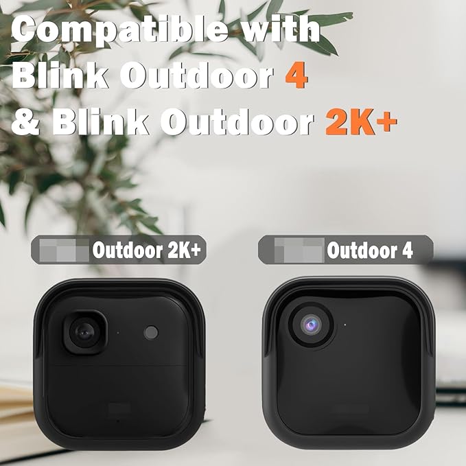 Silicone Case Cover for All-New Blink Outdoor 4 (4th Gen) - Weatherproof Protective Skin Cover with Hat Brim for All-New Blink Outdoor 4 & 2K Smart Security Camera (Black, 3 Pack)