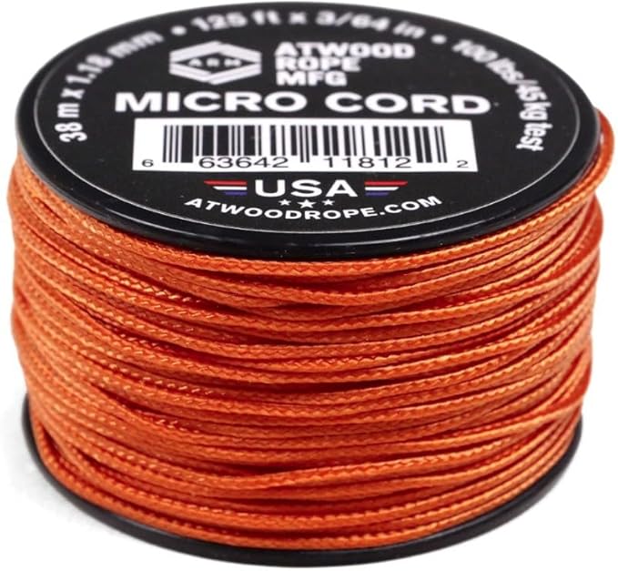 Atwood Rope MFG Micro Utility Cord 1.18mm X 125ft Reusable Spool | Tactical Nylon/Polyester Fishing Gear, Jewelry Making, Camping Accessories