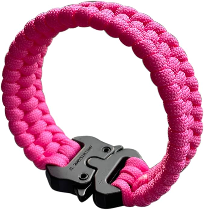 Parachute Cord Bracelets Trilobite Weaved Paracord Bracelet with Side Release Buckle 8.7 inch Black Bracelet for Men Women 1 Set