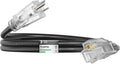 PLUGTUL Outdoor Extension Cord 3FT, 12 Gauge Extension Cord with Lighted End, Heavy Duty,15A 1875W SJTW, ETL Listed, Great for Garden and Home, Black