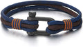 COOLSTEELANDBEYOND Men Women Steel Screw Anchor Shackle Nautical Sailor Rope Wristband Wrap Bracelet