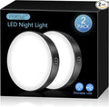 Ferswe Rechargeable Tap Light 6000K, Dimmable Touch Light with 1000mAh Large Battery，Brightness Adjustable, Stick on Lights for Closet, Cabinet, Counter, Kitchen, Bedroom and Wall(2 Pack)