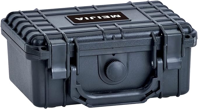 MEIJIA Portable All Weather IP67 Waterproof Protective Case, Hard Case,Camera Case With Customizable Foam,Fit Use of Drones, Cameras,Equipments (Black, 8.12x6.56x3.56inches)