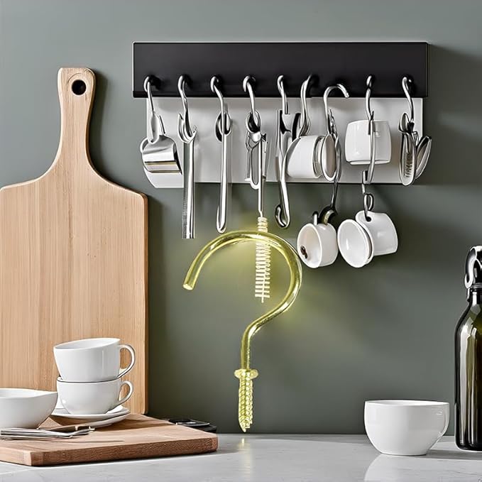 Set of 100 Nickel Plated Metallic Silver Cup Hooks Small Hooks, 1/2 Inch Delicate Size, Threaded Ceiling Hooks, Plant Hooks, Kitchen, and More Multi-Purpose in One.