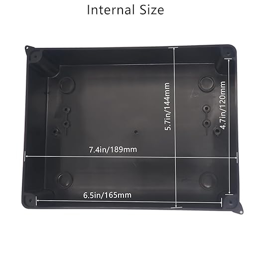 Project Box IP65 Waterproof Dustproof Junction Boxes ABS Plastic DIY Electronic Case, Indoor & Outdoor Electrical Box Power Cord Enclosure Black 200x155x80mm 2pcs