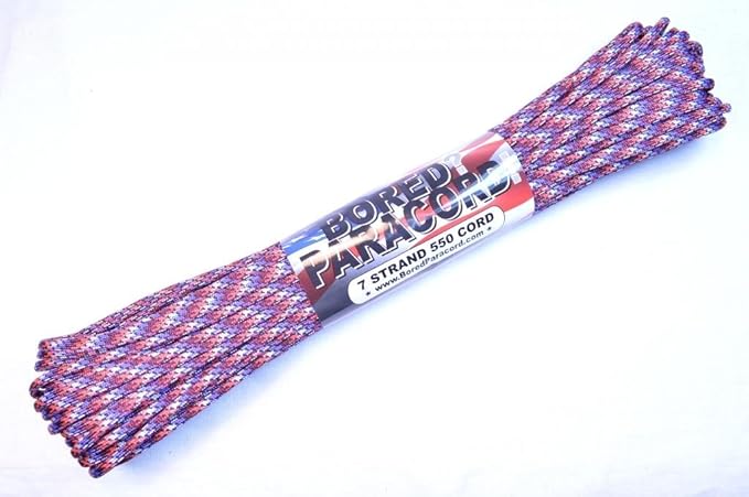BORED? PARACORD! 550 lb Paracord – Ideal for Crafting, DIY Projects, Camping, Military & Active Outdoors – 300+ Colors – Tactical Parachute Cord Type III – Strong - Apocalypse 50 Feet