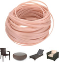 M METERXITY 1-Pack Wicker Repair Kit, 5mm x 66ft/20m Plastic Flat Rattan Replacement Supplies for Patio Furniture Repair/Basket Making/Chair Weaving, Synthetic Woven Rattan [Pink]