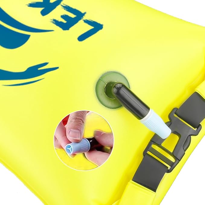 Swim Buoy for Open Water, 20L Swim Safety Float Waterproof Dry Bag for Swimmers Triathletes Kayakers Snorkelers, Swimming Pull Buoy for Safer Swim Training (Light Yellow)