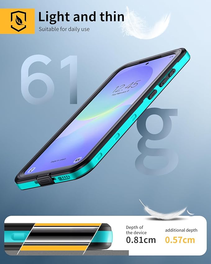 Lanhiem for Samsung Galaxy A36 (Only for A36) Phone Case, IP68 Waterproof Dustproof, Built-in Screen Protector, Rugged Full Body Shockproof Protective Cover for Samsung A36 6.7", Blue