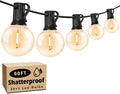 60FT Outdoor String Lights Waterproof, Bright 2700K LED Patio Lights String with 30+1 G40 Shatterproof Globe Bulbs, Connectable Edison String Lights for Outside, Garden, Balcony, Porch