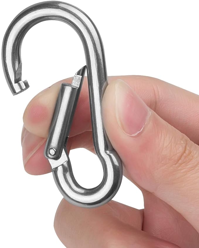 30 Pack 2 Inch Small Carabiner Clip Heavy Duty Spring Snap Hook M5 Stainless Steel Bulk Mini Locking Carabiner Clips for Key Hiking Camping Fishing Outdoor and Gym