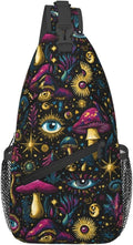 Psychadelic Trippy Art Sling Bag Crossbody Travel Hiking Chest Backpack Shoulder Daypack For Women Men