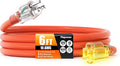 6 FT Outdoor Extension Cord Waterproof, 16/3 Gauge Heavy Duty 3 Prong Power Cord with Lighted Indicator End, 13A 125V 1625W SJTW, ETL Listed, Great for Lawn/Garden/Home(Oragne)
