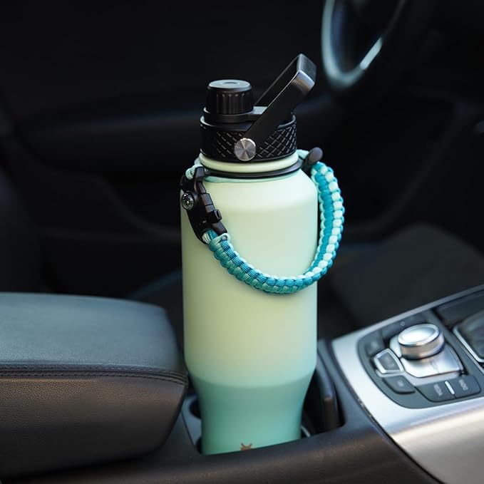 BJPKPK Insulated Water Bottles with Straw Lid, 23oz Metal Water Bottle with 2 lids & Paracord Strap, Double Wall Stainless Steel Vacuum Tumblers, Cups, Mugs, Thermo for Hot& Cold Drinks, Mint