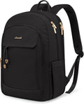 LOVEVOOK Laptop Backpack for Women, 15.6 Inch Waterproof Work Backpack with Laptop Compartment, Large Capacity Casual Daypack for Travel College Business, Black