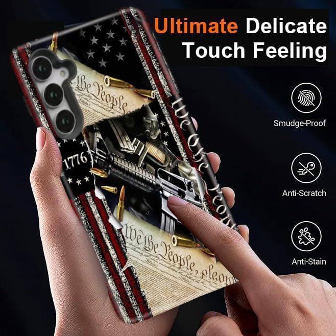 Compatible for Samsung Galaxy S26 5G Case, Dual Layer Heavy Duty 2 in 1 Shockproof Protective Phone Case,Classic American Flag 1776 We The People