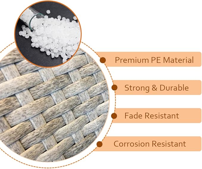 Lahpivieh 120 Ft Wicker Repair Kit, Plastic Wicker Material, Faux Rattan Replacement Supplies for Patio Furniture Sofa Chair Repair (Mottled Grey)