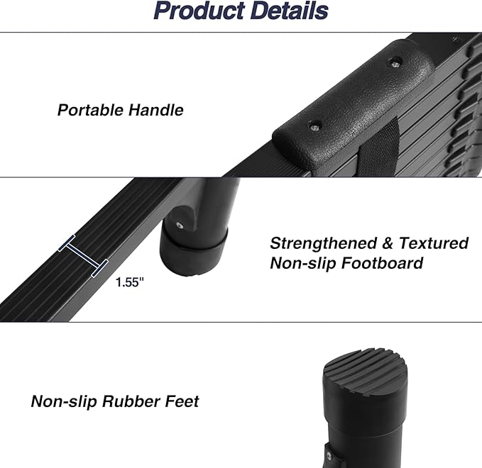 BOCOM 14.5 FT Aluminum Telescoping Ladder with Hooks, Lightweight Multi-Purpose Collapsible Extension with 2 Triangle Stabilizers, Heavy Duty 330 lbs Max Capacity for Home, RV, and Outdoor Work Black