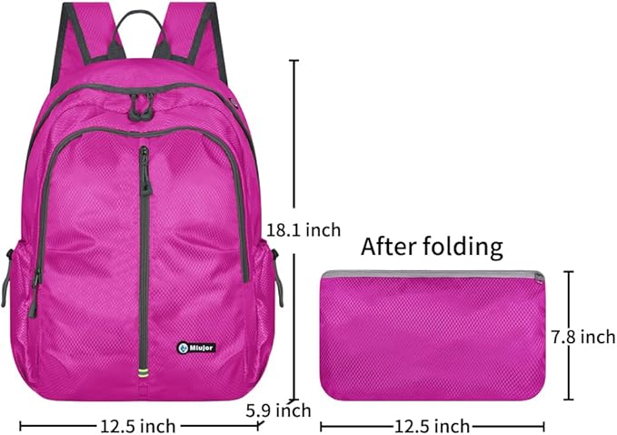 Lightweight Packable Foldable Backpack,Hiking backpack,Travel Backpack (Rose Red)