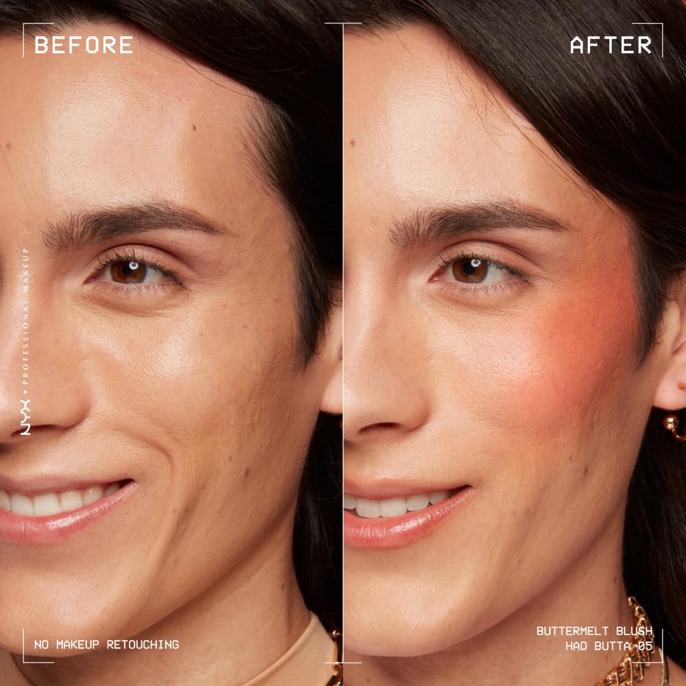 NYX PROFESSIONAL MAKEUP Buttermelt Powder Blush, Fade and Transfer-Resistant Blush, Up to 12HR Make Up Wear, Vegan Formula - Had Butta