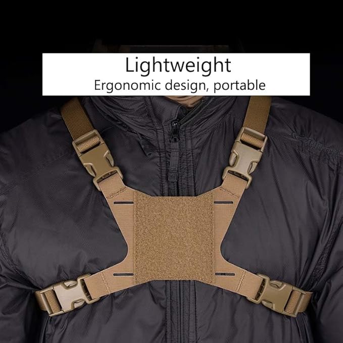 Foldable Tactical Vest Chest Rig Phone Holder, Molle Plate Carrier Pouch Navigation Board Harness Chest Mount