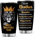 CUBICER Best Brother Ever Lion Design Stainless Steel Tumbler 20 Oz Inspirational Gift For Men Birthday Christmas Bottle Hot Heat Outdoor Iced Insulated Cool Coffee Tea Drink Mug Travel