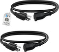 BN-LINK 3ft Indoor Outdoor Extension Cord 16/3 SJTW, 2 Pack, Black, PVC Cable Jacket, 3-Prong, Weather Resistant, Flame Retardant, Suitable for Indoor, Landscaping & Holiday Decorations, 13A ETL
