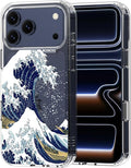 MOSNOVO for iPhone 17 Pro Max Case | Military Grade 6.6ft Drop Tested | Camera Control | Clear with Great Wave Design