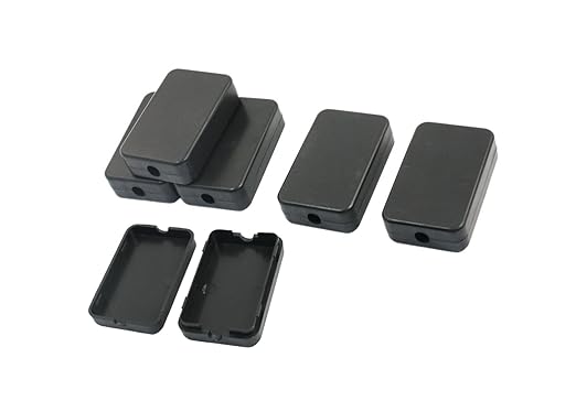 YXQ 55x35x15mm Waterproof Electric Project Case Junction Box with Cover Black Plastic, 6-Pack