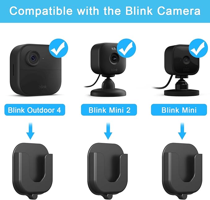 3PACK Adhesive Wall Mount Bracket for Blink Outdoor 4th Gen & 3rd Gen, Blink Indoor/Blink Mini/Mini 2 Camera, No Tools Need No Drill