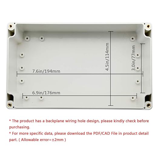 LeMotech ABS Plastic Junction Box Dustproof Waterproof IP65 Electrical Enclosure Box Universal Project Enclosure Grey with PC Transparent Clear Cover 7.9 x 4.7 x 4.4 inch(200 x120 x113 mm)