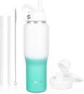 ABOTOCUP 32oz Insulated Water Bottle, Fit in Any Car Cup Holder, Water Bottle with Straw Lids, Stainless Steel Insulated Water Flask Double Wall Leak-proof BPA Free to Keep Cold&Hot
