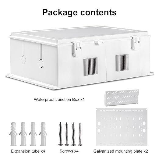 Namunanee Outdoor Electrical Junction Box, ABS Water Resistant Enclosure with Internal Mounting Panel & Hinged Cover, 16.1" H* 12.2" L* 5.9" W