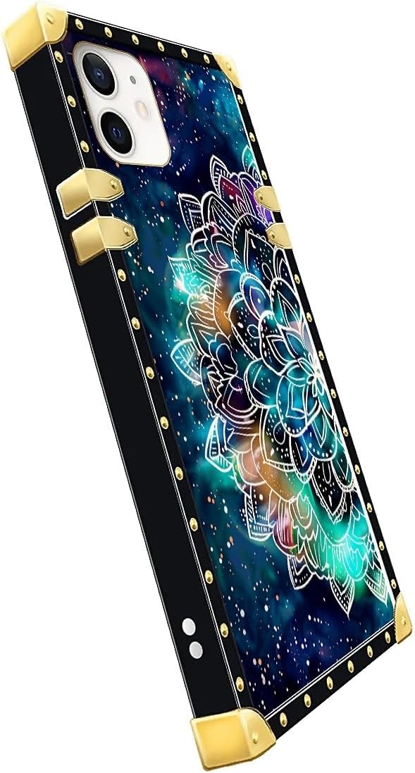 Compatible with iPhone 11 Case, Starry Sky Colourful Mandala Luxury Golden Decoration for Girl Women Soft TPU Shockproof Protective Hard PC Back for iPhone 11