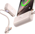 TORRAS 2-in-1 iPhone 16 Portable Charger, 5,000mAh 22.5W Mini Power Bank with Built-in USB-C Cable, Fast Charge Battery Pack, Travel Essential for iPhone 17/16/15, Galaxy S25, Google – Desert Titanium