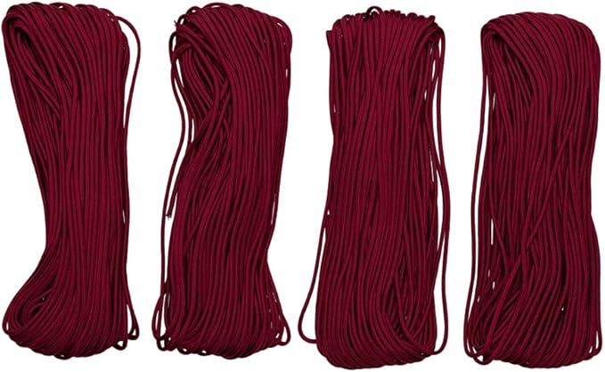 Paracord Planet Solid Color 550lb Paracord – 7 Strand Type III Nylon Cord for Indoor and Outdoor Tasks – Burgundy (25 ft)