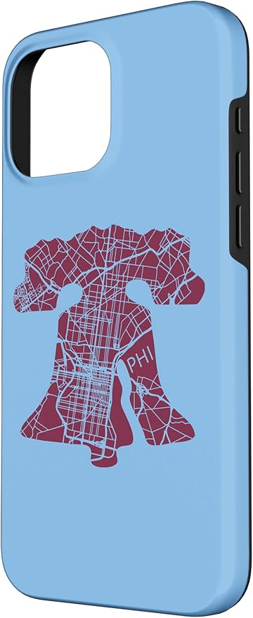 Philadelphia Street Map Liberty Bell Vintage Maroon Philly Case for iPhone 16 Pro Max