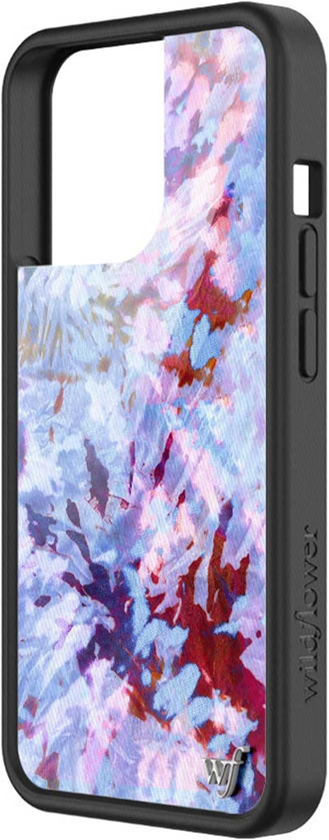 Wildflower Cases - Compatible with iPhone 13 Pro| Protective Black Bumper, 6.5ft Drop Test Certified, Women Owned Small Business | Trendy Influencer Blue Tie Dye | Collab - Bretman Rock