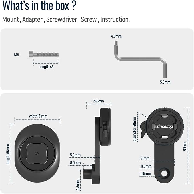sincetop Bike Phone Mount,Mountain Bicycle Stem Cap Phone Holder,Universal Aluminum Handlebar Phone Clamp,MTB Road Bike Cycling Mobile Phone Clip,Quick Attach/Release 【Series C-2nd Gen】