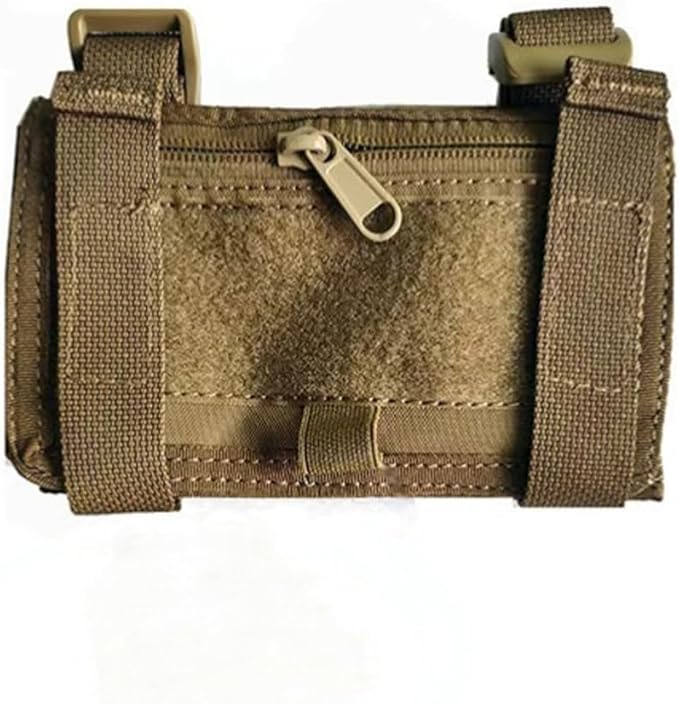 Tactical Map Case QB Wristband Pouch - Military Arm Sleeve with DOPE Card Holder & USA Flag Patch