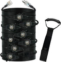 50FT 12 Gauge Multi-Outlet Outdoor Extension Cord, 10 Evenly Spaced Weatherproof Outlets, Great for Stage Backdrops, Landscape Garden Lighting, Christmas Decorations
