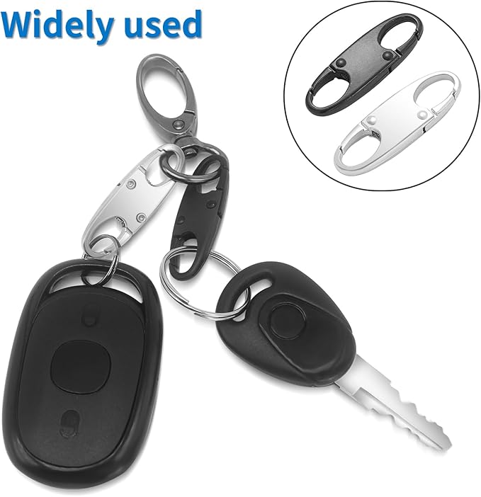 Small Carabiner Clips, Mini Carabiner, Premium Carabiner Clip, Carabiner, Zipper Pull Replacement, Zipper Lock, Small Carabiner, Upgraded SmallCarabiner, ZipperClips Anti Theft (4P White)