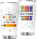 CUBICER Colorful Crayon Teacher Quote Design 20 Oz Tumbler For Educators Stainless Steel Travel Mug Appreciation Bottle Coffee Drink Outdoor Iced Heat Hot Cool