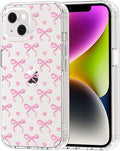 MOSNOVO for iPhone 13/14 Case | Military Grade 6.6ft Drop Tested | Clear with Bowtiful Love Design
