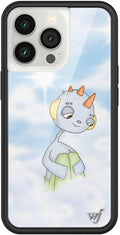 Wildflower Cases - Compatible with iPhone 13 Pro| Protective Black Bumper, 6.5ft Drop Test Certified, Women Owned Small Business | Blue White Clouds Sky Dainty Cute Trendy | Collab- Drew