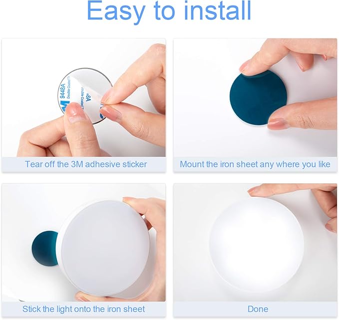 Ferswe Dimmable Touch Lights, 3000K Rechargeable Tap Light with 1000mAh Large Battery, Stick on Lights for Closet, Cabinet, Shelf, Wall and Desk(2 Pack)